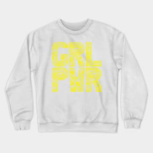 Floral girlpower text in yellow Crewneck Sweatshirt